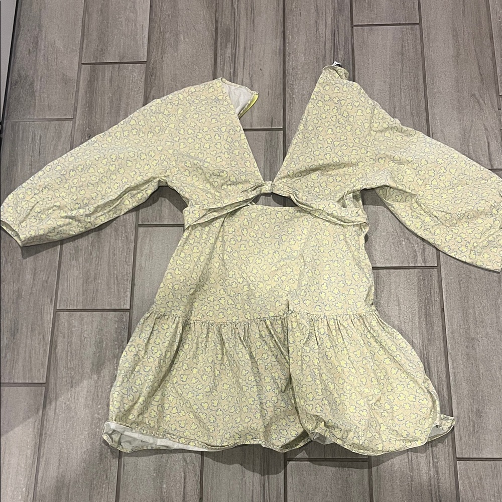 Derek Lam Yellow and Blue Patterned Dress